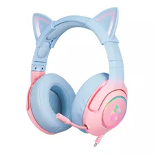 Audifonos Gaming Onikuma K9 Micrófono Luces Color Azul-rosa Color Celeste Y Rosa Color De La Luz Rgb