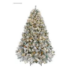 Árbol De Navidad Frondoso Nevado C/led- 2.1m-universo Mágico