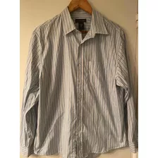 Camisa Banana Republic Talle L/xl Gris Claro 100% Original