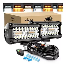 2 Barras Led De 6,5 Pulgadas, 120 W, Luz Estroboscópica Blan