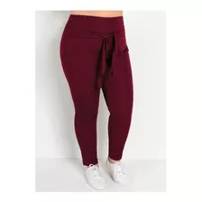 Calça Bordô Com Amarração Plus Size