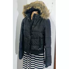 Campera Negra Mujer Puffer Como Quieres Capucha Pelo Usad