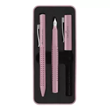 Lapicera Set Grip Faber-castell Rosado Pluma + Boligrafo 