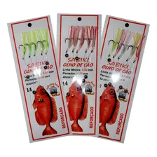 Kit 10 Iscas Sabiki Flasher Reforçado N°12 E N°14 Lekfishing