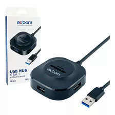 Hub Usb 3.0 3 Portas 5gbps Leitor Cartão Sd Micro Sd 5 Em 1