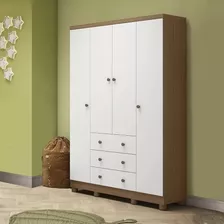 Guarda Roupa Infantil 4 Portas Com 3 Gavetas 100% Mdf Mimo