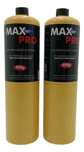 Kit Cilindro 2 Latas Gás Map Pro 400g Para Maçarico Portatil 1