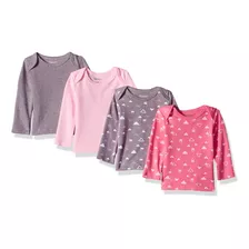 Hanes Ultimate Baby Flexy - Juego De 4 Camisetas De Manga L.