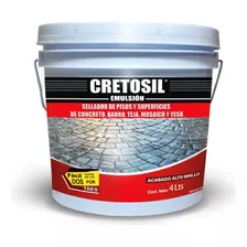 Sellador Cretosil Emulsión 4 Lts. Para Concreto, Barro, Teja, Ladrillo, Mosaico Y Yeso ( Acabado Brillo, Color Transparente)