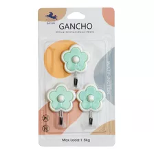 Ganchos Decorativos Diseño Flor Verde