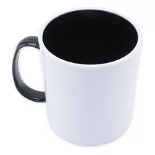 Caneca De Polímero P/ Sublimação Alça/interno Color 12 Un Cor Preto