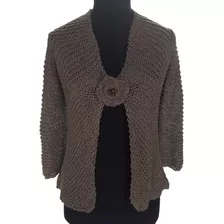 Saco / Cardigan Sweater Pullover Tejido A Mano A Dos Agujas