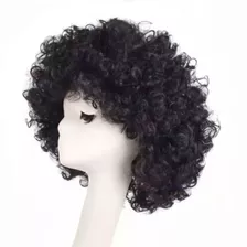 Peluca Afro Negro Fantasía Fiesta Halloween Hora Loca ! Tamaño De La Base Ajustable