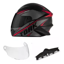 Capacete Fechado R8 Viseira Fumê + Cristal Pro Tork