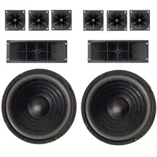 Combo Kit 2 Woofers De 10 + 6 Tweeters + 2 Trompas