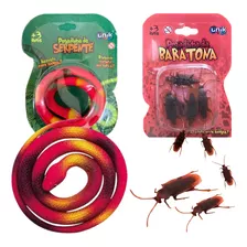 Kit Pegadinha Serpente Em Vinil E Baratas Realistas Infantil