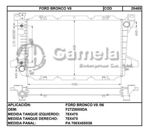 Tanque Plstico Derecho Ford Bronco F150 / F350 8 Cil Foto 2