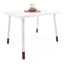 Mesa Comedor Florida 4 Puestos Blanco Caramelo Patas Blanco/caramelo