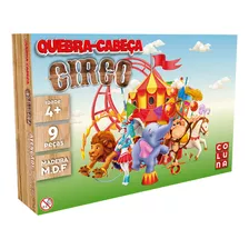 Brinquedo Pedagógico Quebra Cabeça Circo Em Madeira Mdf 9pçs