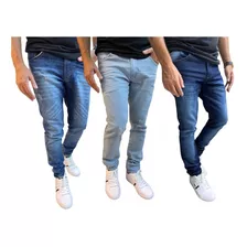 Kit 3 Calças Jeans /sarja Masculina Skiny C/ Laycra Lindas
