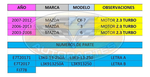 4x Inyector Gasolina Mazda 3 2010 Turbo 2.3 Origina E7t20171 Foto 3