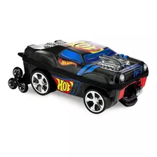 Mochila Rodinha Tripla 3d Hotwheels Grande Preta Diplomata