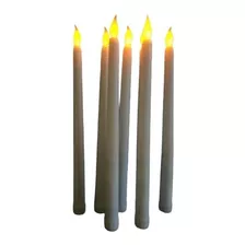 Kit 6 Velas De Led Luz Amarela - Modelo Para Castiçal Alta