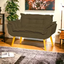 Namoradeira Decorativa Para Recepção Consultório Suede Cores Cor Marrom Desenho Do Tecido Suede Liso