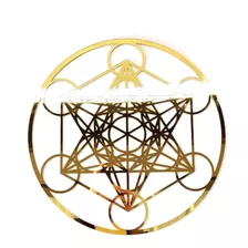 Cubo De Metatron Acrílico 2mm Espelhado Dourado 30 Cm C2864