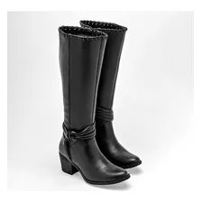 Bota Vaquera Larga De Moramora Para Mujer Negro 110886 T7 