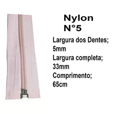 Zíper Para Jaquetas Extra Forte Double Force Cor Rosa Claro 65 Cm Cod X30