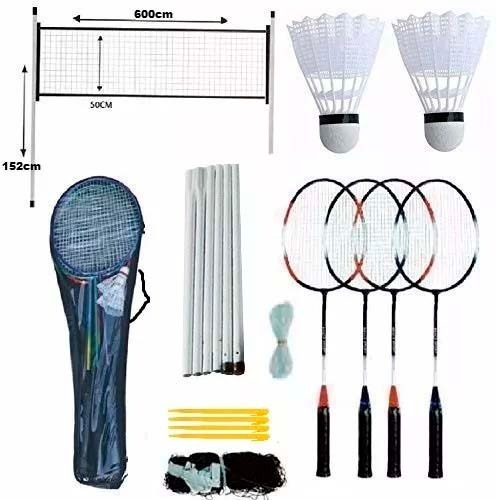 Set De Badminton Raqueta Volantes Malla