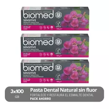 Pack 3 Pastas Dentales Naturales Biomed Sensitive 100g