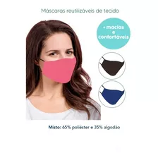 4x Máscara Tecido Facial Proteção Rosto Dupla Camada Lavável