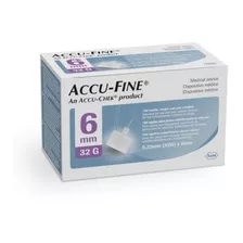 Accu-fine 100 Agujas Estériles Descartables Pluma 6mm 32g 