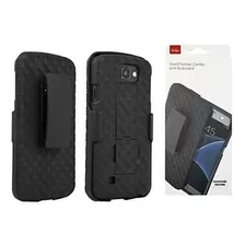 Verizon Funda Con Funda De Oem Shell Holster Para LG K4 Neg