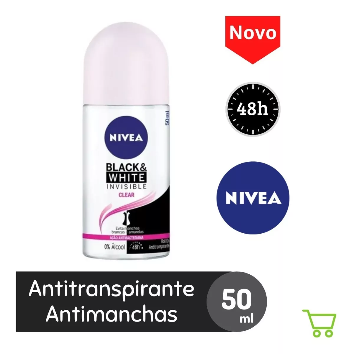 Desodorante Antitranspirante Roll On Nivea Black White