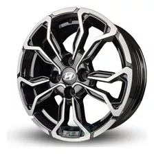 Rodas Hyundai Hb20 Rspec Aro 15 4x100 (jogo) + Bicos Cor Preto Com Diamantado