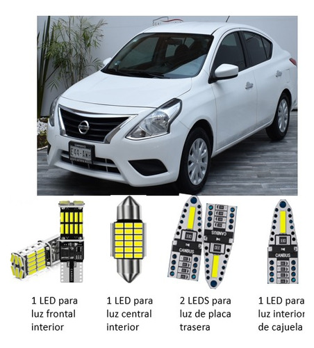 Kit Led Interiores Nissan Versa 2012 2019 Vdrive Canbus Foto 2