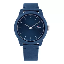 Pulseira Masculina Tommy Hilfiger Denim 1710543 Quartz, Cor Da Pulseira: Azul, Cor Da Moldura, Azul