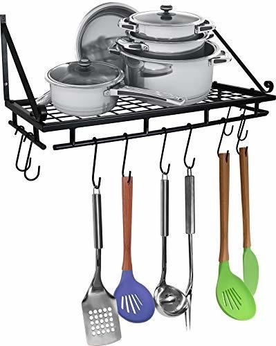 Wall Organizer Shelf For Pots And Pans 10 Hook