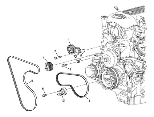 Tensor Banda Motor Gmc Envoy Xuv 5.3l 2005 Foto 4