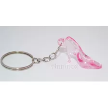 Sapatinho Acrilico Chaveiro 5cm Rosa Lembrancinha (25un)