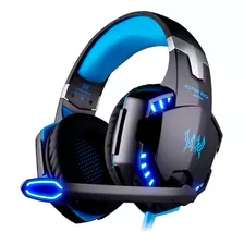 Audífonos Gamer Kotion G2000 Negro Y Azul Con Luz Led