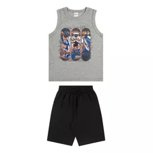 Conjunto Infantil Elian Regata Short Skate Verão Menino