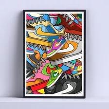 Cuadro Nike Shoes Muchas Zapatillas Decorativo! 30x40cm 