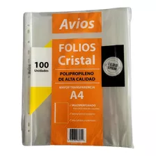 Folios A4 40 Micrones Pack X 100 Unidades Avios