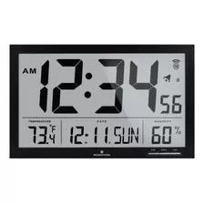 Marathon Cl030062bk Reloj De Pared Digital Atómico Slim-jumb