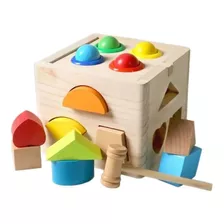 Juego Madera Montessori Cubo Encajar Figuras Didácticos Bebe