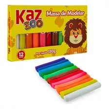 Massinha De Modelar 12 Cores 180g - Kaz Zoo